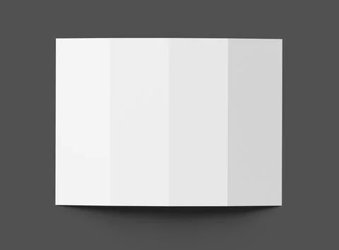 3d render of a Blank 4-roll fold A4 size leaflet to present your design. Stock Illustration