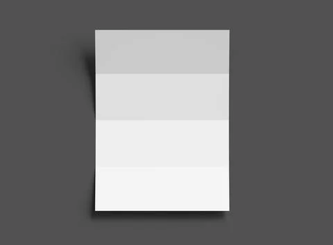 3d render of a Blank 4-roll fold A4 size leaflet to present your design. Stock Illustration