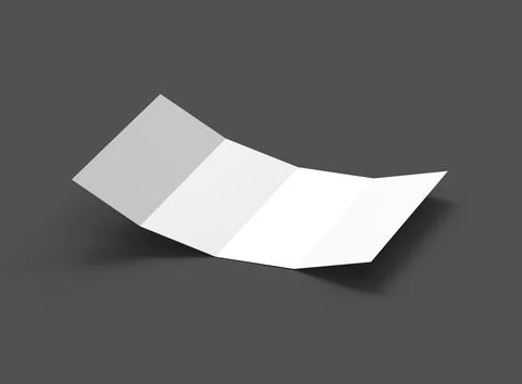 3d render of a Blank 4-roll fold A4 size leaflet to present your design. Stock Illustration