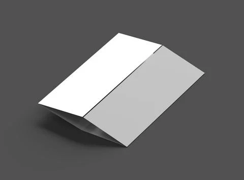 3d render of a Blank 4-roll fold A4 size leaflet to present your design. Stock Illustration