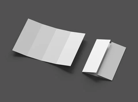 3d render of a Blank 4-roll fold A4 size leaflet to present your design. Stock Illustration