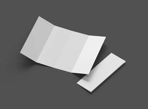 3d render of a Blank 4-roll fold A4 size leaflet to present your design. Stock Illustration