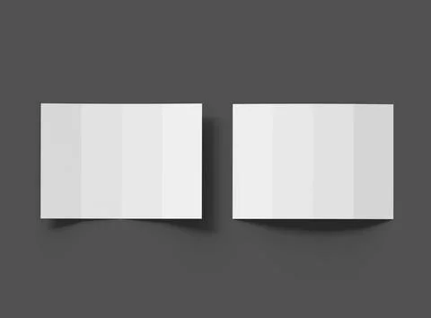 3d render of a Blank 4-roll fold A4 size leaflet to present your design. Stock Illustration