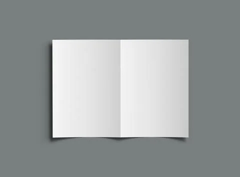 3d render of a blank A4 Half Sheet Folded brochure  to present your design. Stock Illustration