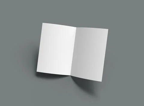 3d render of a blank A4 Half Sheet Folded brochure  to present your design. Stock Illustration