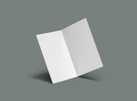 3d render of a blank A4 Half Sheet Folded brochure  to present your design. Stock Illustration