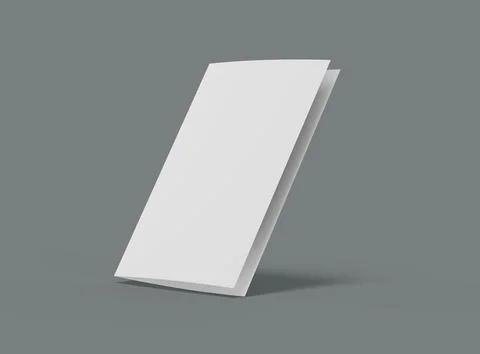 3d render of a blank A4 Half Sheet Folded brochure  to present your design. Illustrazione stock