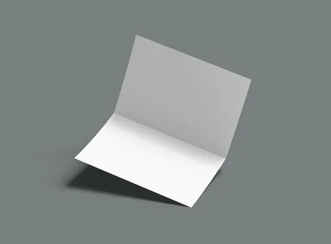 3d render of a blank A4 Half Sheet Folded brochure  to present your design. Stock Illustration