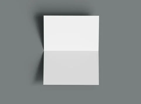 3d render of a blank A4 Half Sheet Folded brochure  to present your design. Stock Illustration
