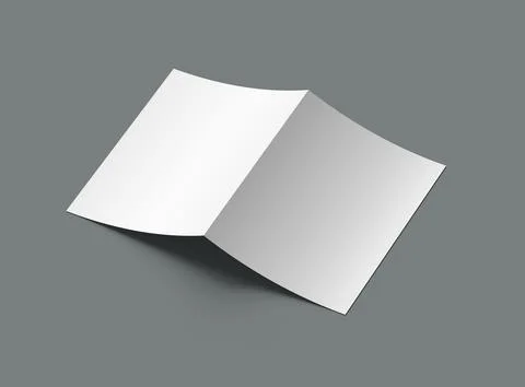 3d render of a blank A4 Half Sheet Folded brochure  to present your design. Stock Illustration