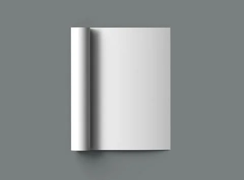 3d render of a blank A4 Half Sheet Folded brochure  to present your design. Stock Illustration