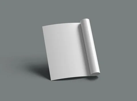 3d render of a blank A4 Half Sheet Folded brochure  to present your design. Stock Illustration