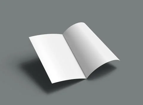 3d render of a blank A4 Half Sheet Folded brochure  to present your design. Stock Illustration