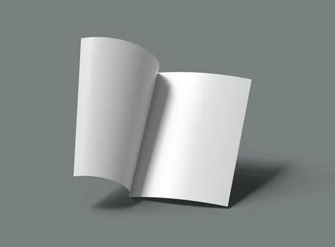 3d render of a blank A4 Half Sheet Folded brochure  to present your design. Stock Illustration