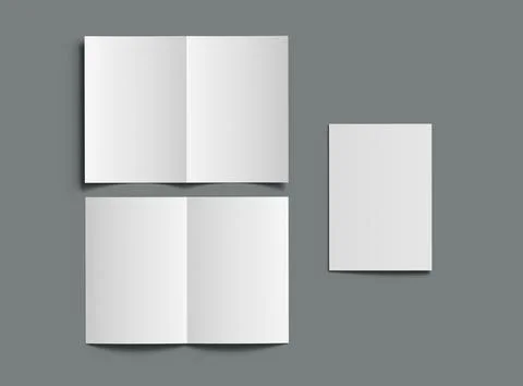 3d render of a blank A4 Half Sheet Folded brochure  to present your design. Stock Illustration
