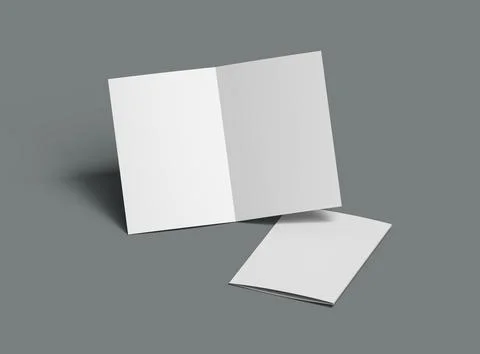 3d render of a blank A4 Half Sheet Folded brochure  to present your design. Stock Illustration