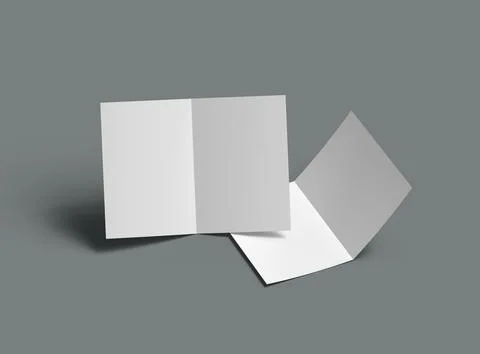 3d render of a blank A4 Half Sheet Folded brochure  to present your design. Stock Illustration