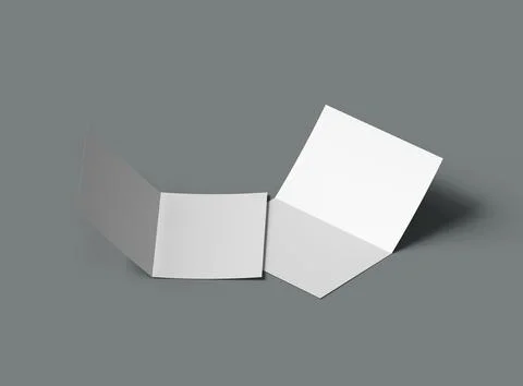 3d render of a blank A4 Half Sheet Folded brochure  to present your design. Stock Illustration