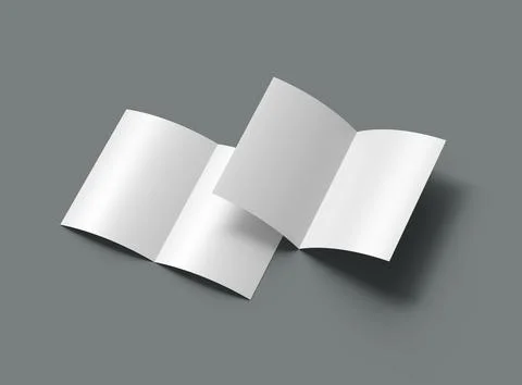 3d render of a blank A4 Half Sheet Folded brochure  to present your design. Stock Illustration
