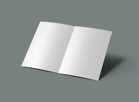 3d render of a blank A4 Half Sheet Folded brochure  to present your design. Stock Illustration