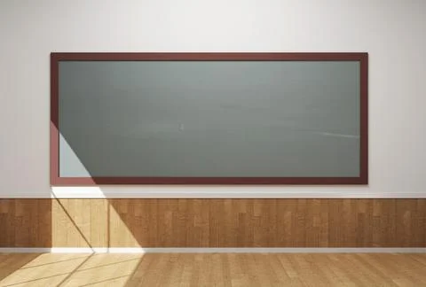 3D Render of a Blank Chalk Board. Back to school. Stock Photos