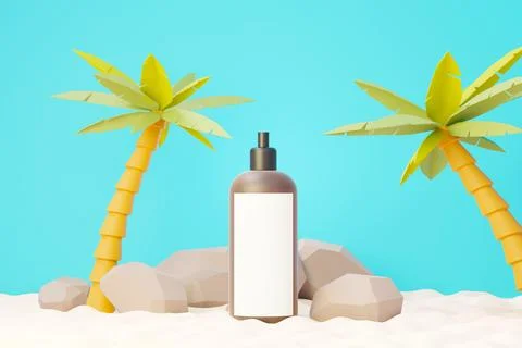 3d render of blank cosmetics skincare product or packaging for mock up. Bea.. Stock Illustration