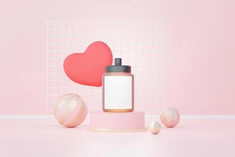 3d render of blank cosmetics skincare product or packaging for mock up. Bea.. Stock Illustration