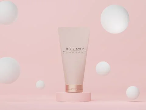 3d render of blank cosmetics skincare product or packaging for mock up. Bea.. 스톡 일러스트