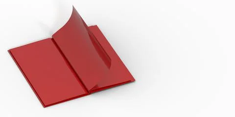 3D render of a blank red book isolated on a white background Illustrazione stock