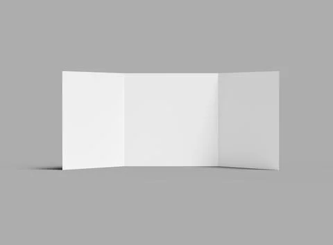 3d render of a blank square Tri-fold square brochure to present your design Stock Illustration