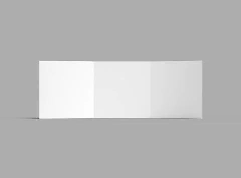 3d render of a blank square Tri-fold square brochure to present your design Stock Illustration