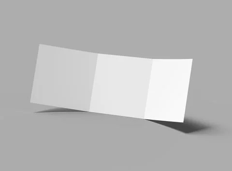 3d render of a blank square Tri-fold square brochure to present your design Stock Illustration