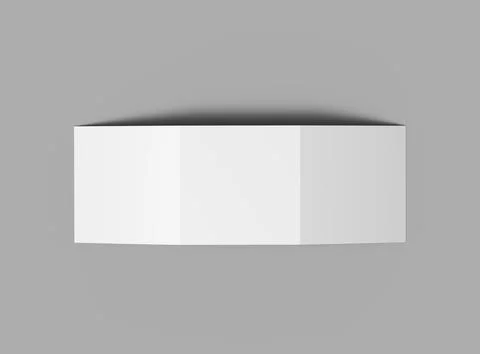 3d render of a blank square Tri-fold square brochure to present your design Stock Illustration