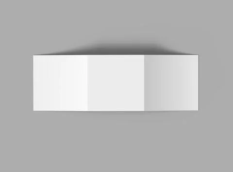 3d render of a blank square Tri-fold square brochure to present your design Stock Illustration