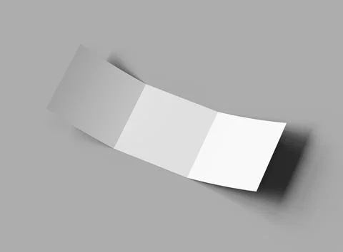3d render of a blank square Tri-fold square brochure to present your design Stock Illustration