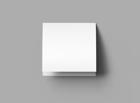 3d render of a blank square Tri-fold square brochure to present your design Stock Illustration