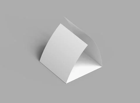 3d render of a blank square Tri-fold square brochure to present your design Illustrazione stock