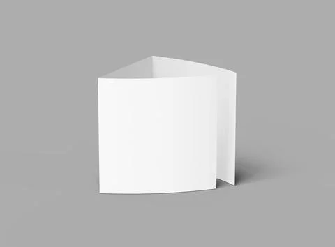 3d render of a blank square Tri-fold square brochure to present your design Stock Illustration