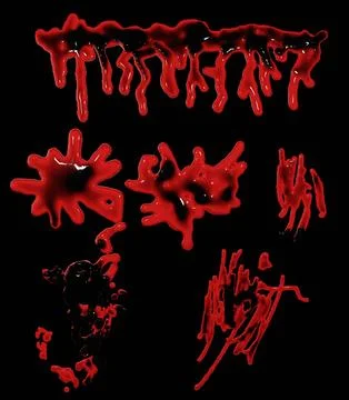 3d render of blood stain, splatter or spatter for crime scene or violence c.. Stock Illustration