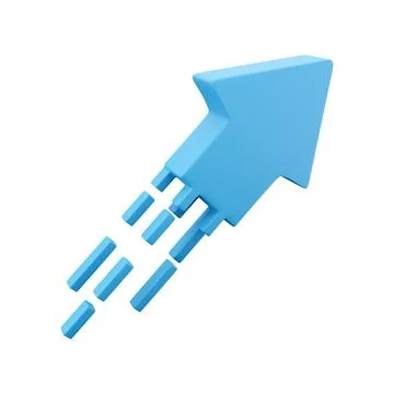 3d render blue arrow icon. 3d render Blue flexible stock arrows up growth icon Stockillustratie