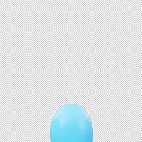 3D Render of Blue Balloon Floating Upward in Seamless Loop Animation with T.. Stock Footage 317741528