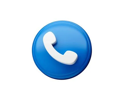 3d render of blue call support center icon isolated on white background Illustrazione stock