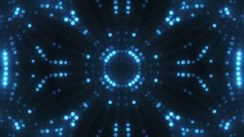 3d render blue circle led VJ background Stock-Illustration