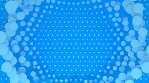 3D render of blue circles explosion and waves on blue background.  4k loop abstr Video stock 117419550