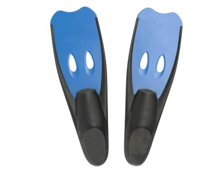 3D render of blue diver flippers isolated on white Stock Illustration