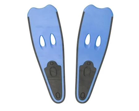 3D render of blue diver flippers isolated on white Stock Illustration