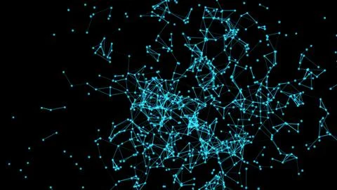 3D render Blue dot movement Abstract background for technology or science 스톡 일러스트
