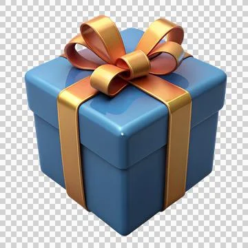 3d render blue gift box with ribbon present package Stock Illustration