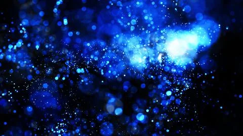 3d render. Blue glowing particles circles in the air. abstract background with Illustrazione stock