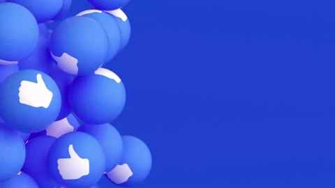 3d render of blue like icons floating in sequence. Stock Footage 336812567
